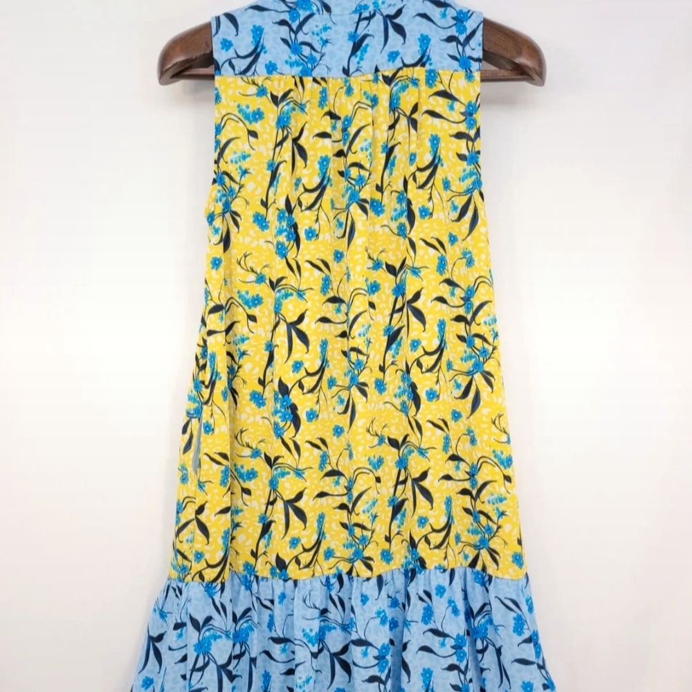 GORGEOUS Eliane Rose Summer Floral Sleeveless Dress - Yellow and Blue - Picture 5 of 7
